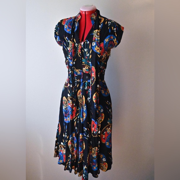 SOLD Trashy Diva by Candice Gwinn Parasols Bow Dress with Belt Retro Size 6 - Picture 2 of 10